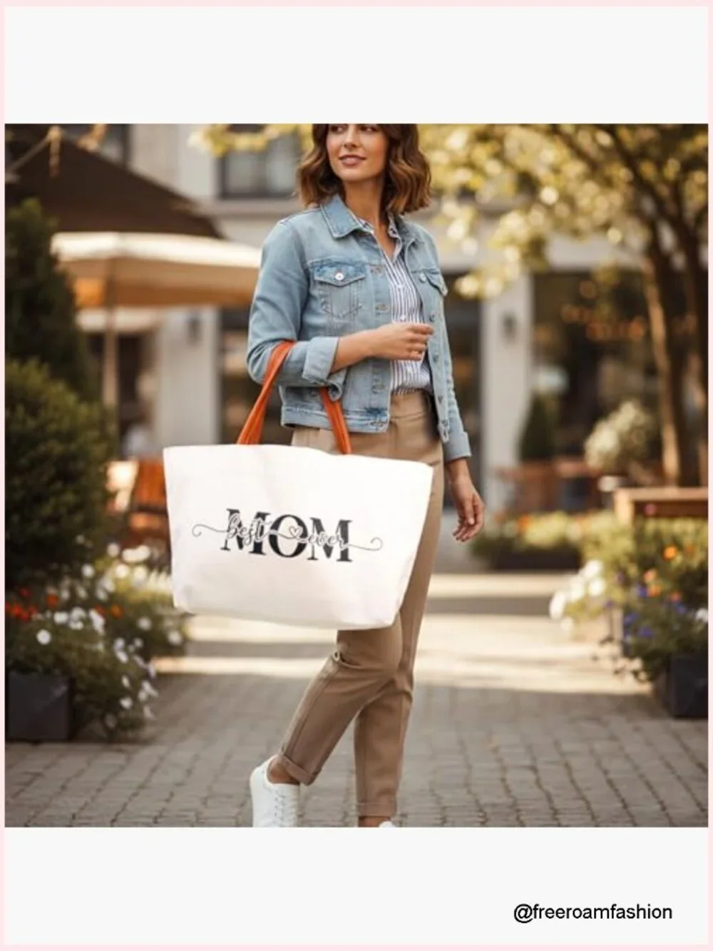 Canvas Tote Bag with Inner Pocket - Large Reusable Grocery Tote